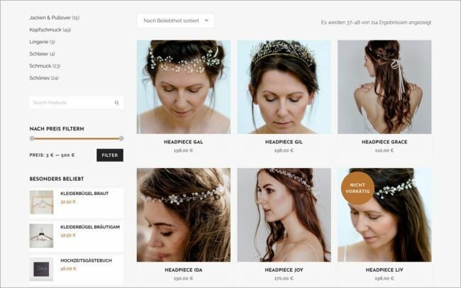 Webshop für Modelabel