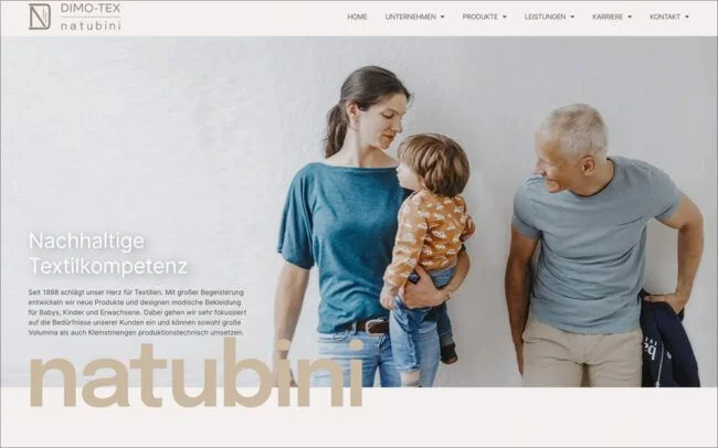 Website fuer Textilunternehmen